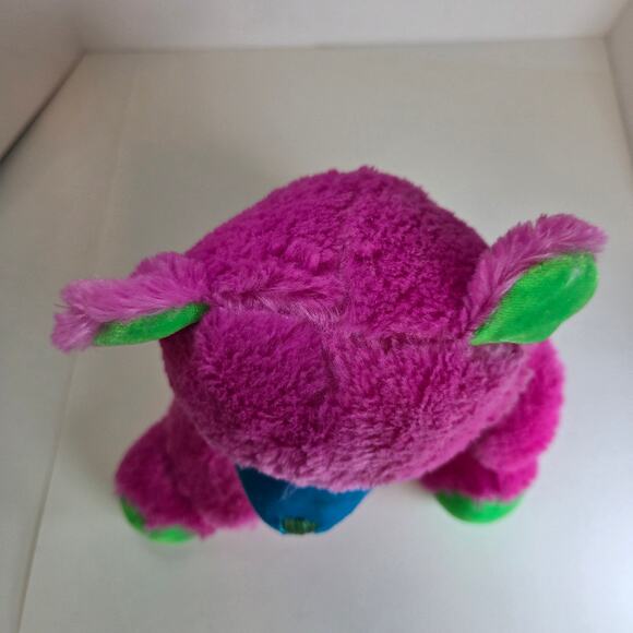 Goffa Pink Blue Green Plush Teddy Bear with Bow ~11.5" Sitting Stuffed Animal - Picture 8 of 10